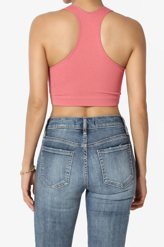 Daliyah Ribbed Seamless Halter Bra Top DESERT ROSE_2