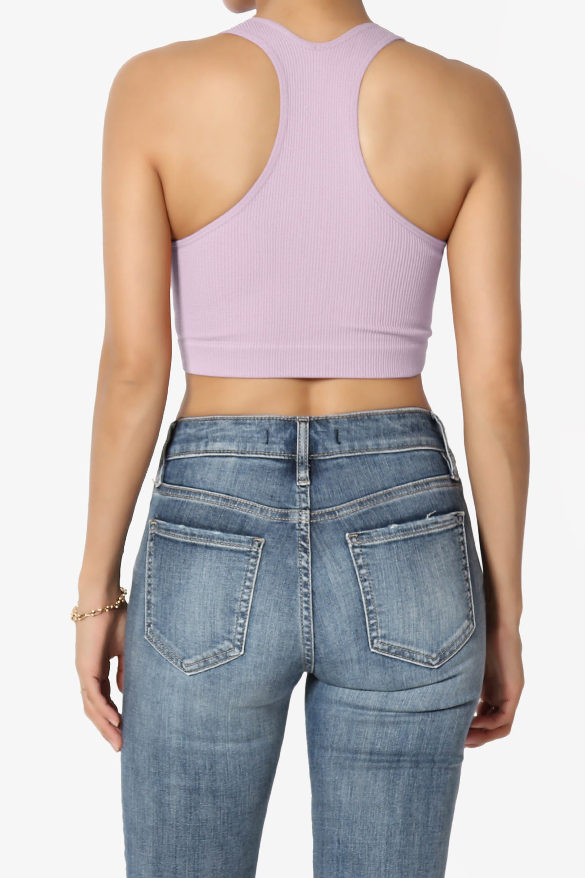 Daliyah Ribbed Seamless Halter Bra Top DUSTY LAVENDER_2