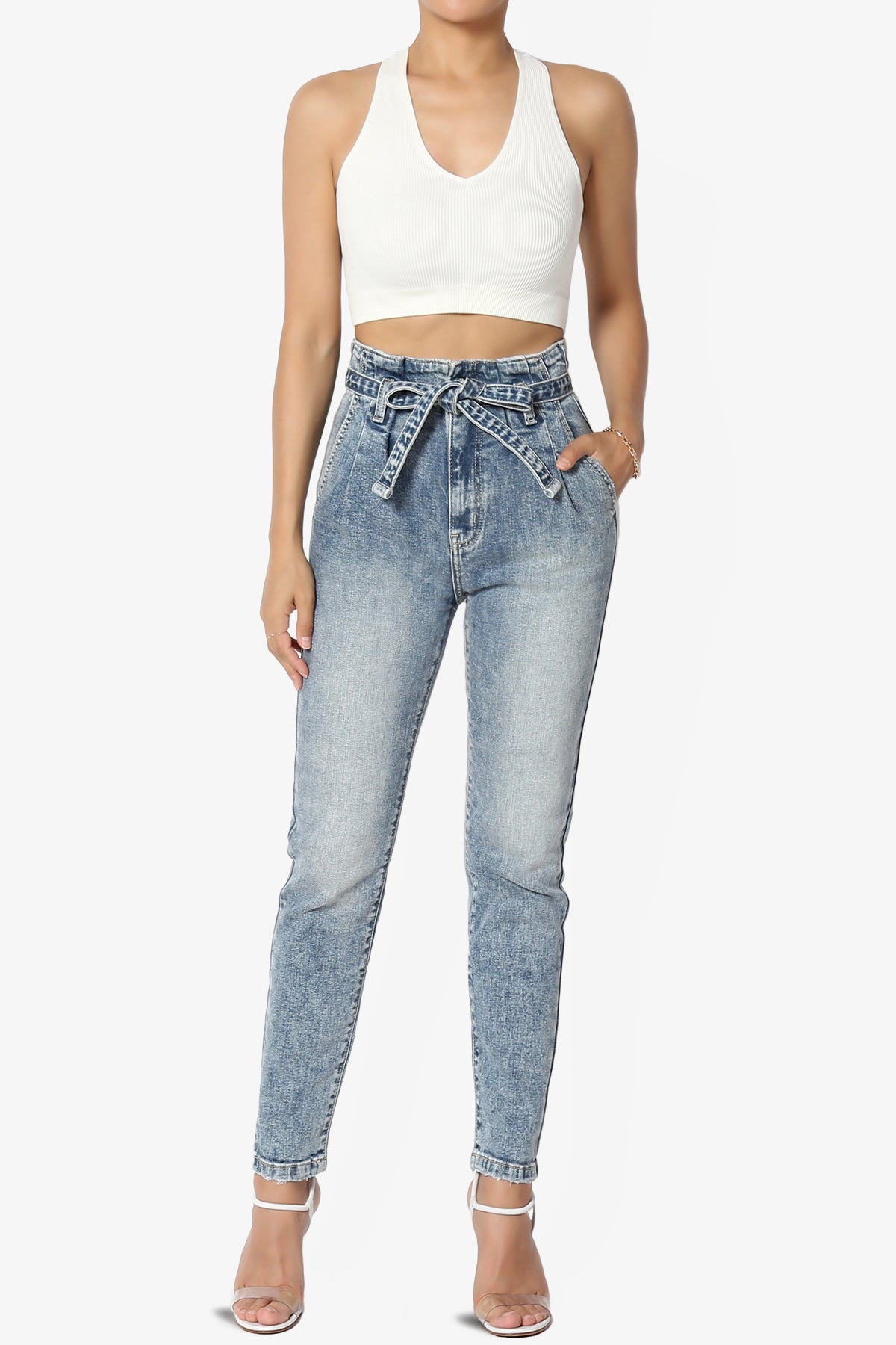 Daliyah Ribbed Seamless Halter Bra Top IVORY_6