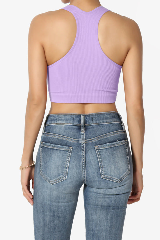 Daliyah Ribbed Seamless Halter Bra Top LAVENDER_2
