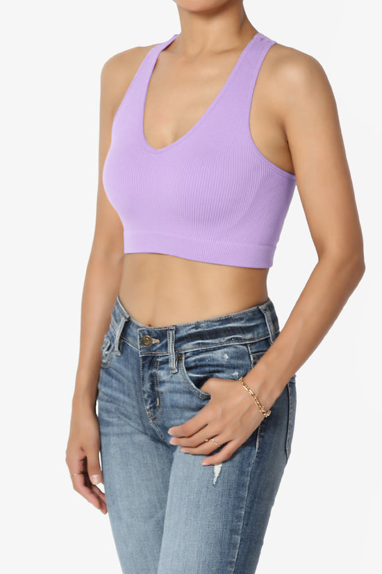 Daliyah Ribbed Seamless Halter Bra Top LAVENDER_3