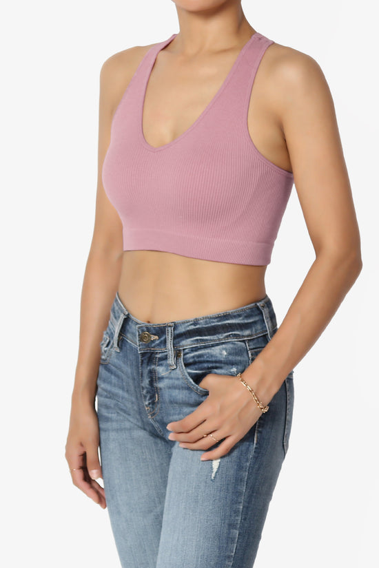 Daliyah Ribbed Seamless Halter Bra Top LIGHT ROSE_3