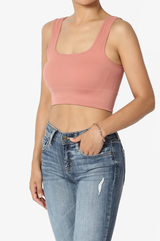 Hilde Ripped Seamless Square Neck Crop Tank Top ASH ROSE_3