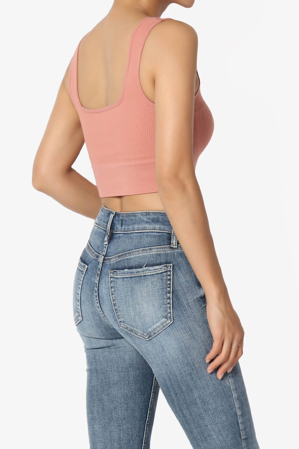 Hilde Ripped Seamless Square Neck Crop Tank Top ASH ROSE_4