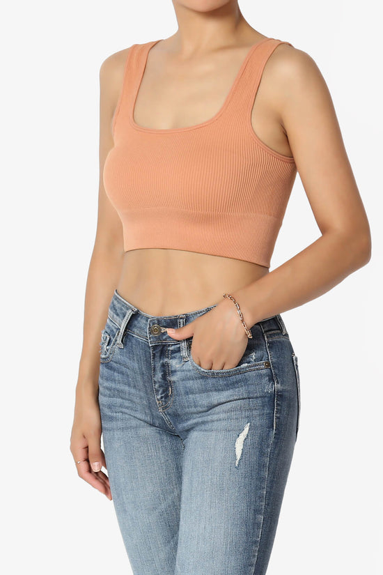 Hilde Ripped Seamless Square Neck Crop Tank Top BUTTER ORANGE_3
