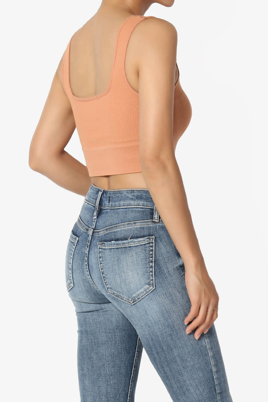 Hilde Ripped Seamless Square Neck Crop Tank Top BUTTER ORANGE_4