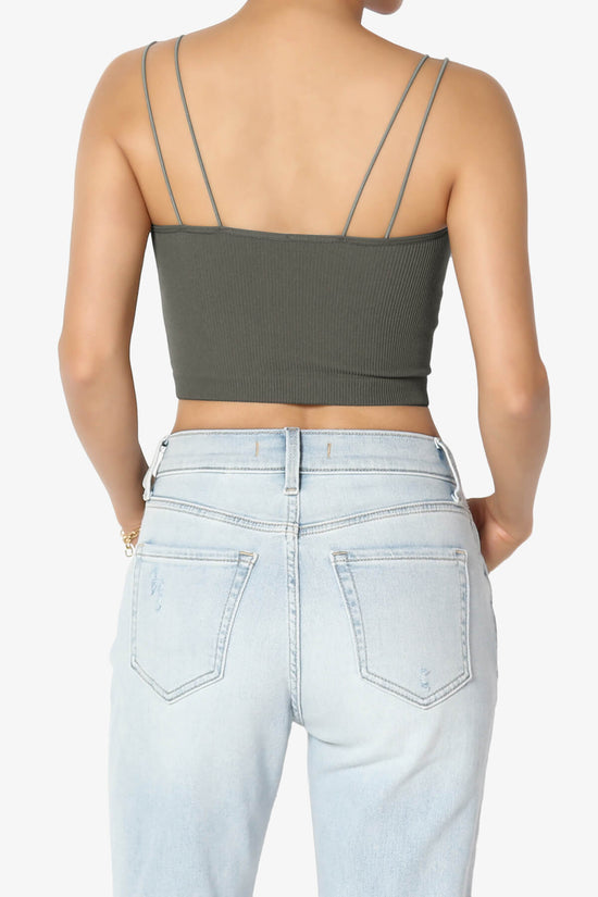 Daliyah Spaghetti Straps Seamless Crop Cami ASH GREY_2