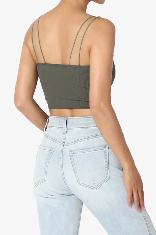 Daliyah Spaghetti Straps Seamless Crop Cami ASH GREY_4