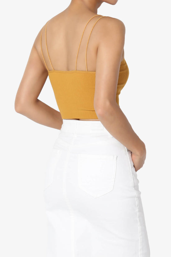 Daliyah Spaghetti Straps Seamless Crop Cami GOLDEN MUSTARD_4