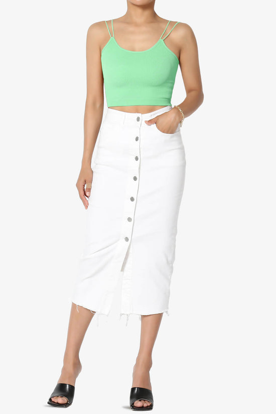 Daliyah Spaghetti Straps Seamless Crop Cami GREEN MINT_6