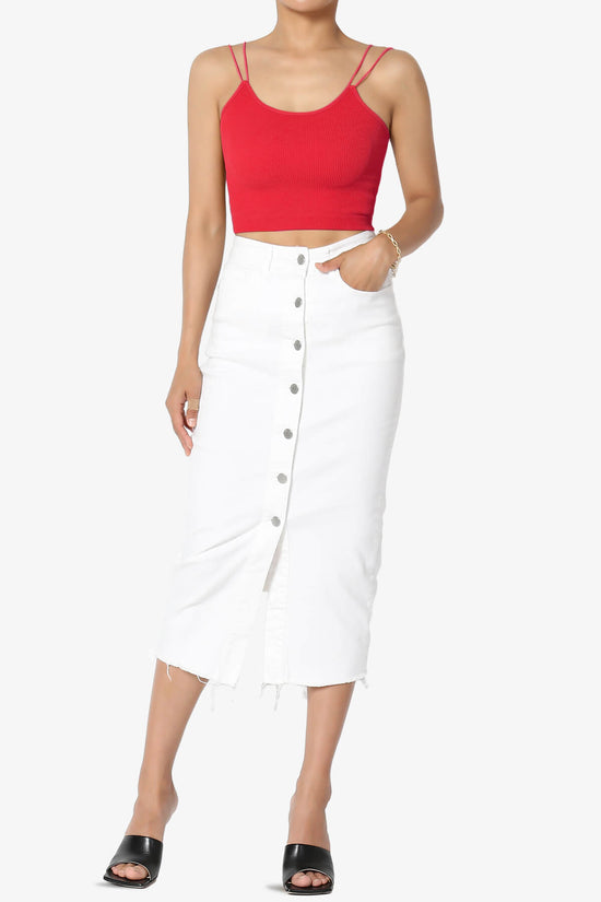 Daliyah Spaghetti Straps Seamless Crop Cami RED_6