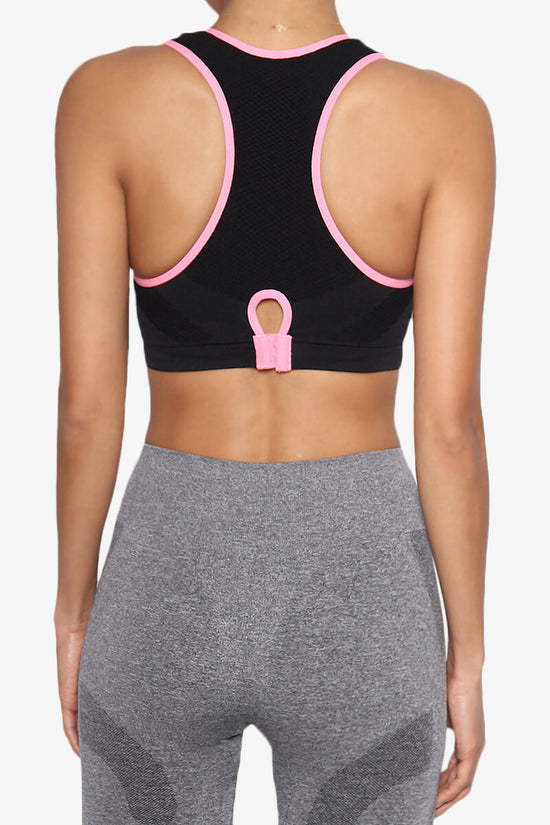Rubin Mesh Racerback Sports Bra Top BLACK_1