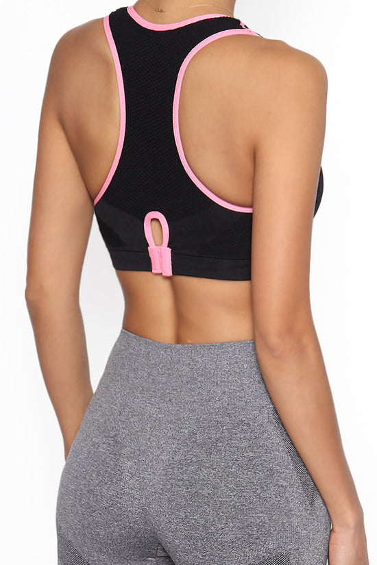 Rubin Mesh Racerback Sports Bra Top BLACK_4