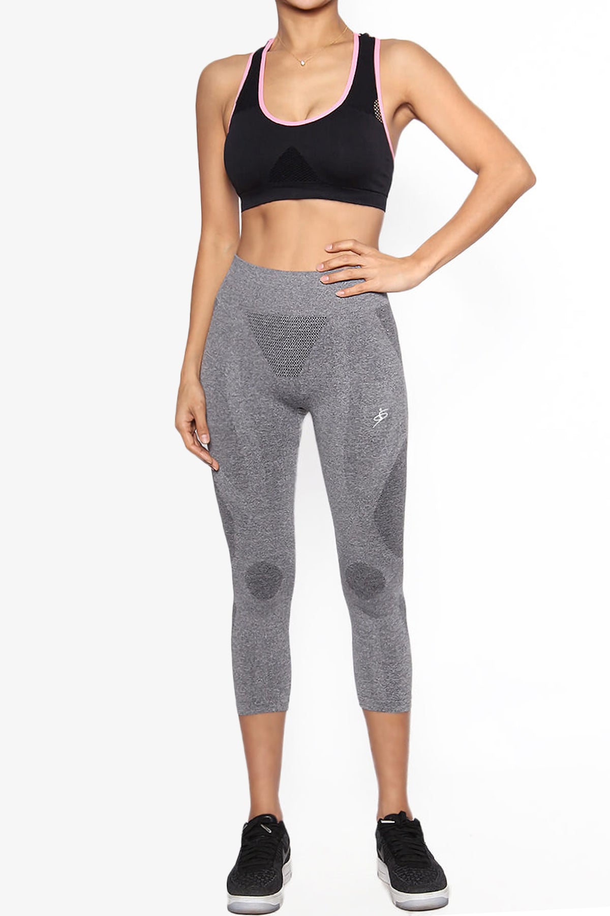 Rubin Mesh Racerback Sports Bra Top BLACK_6