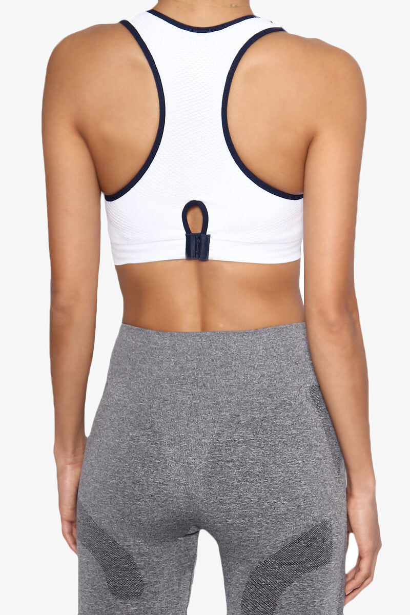 Rubin Mesh Racerback Sports Bra Top WHITE_1