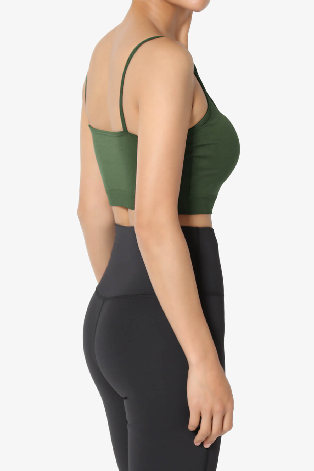 Cally Padded Crisscross Bralette ARMY GREEN_4