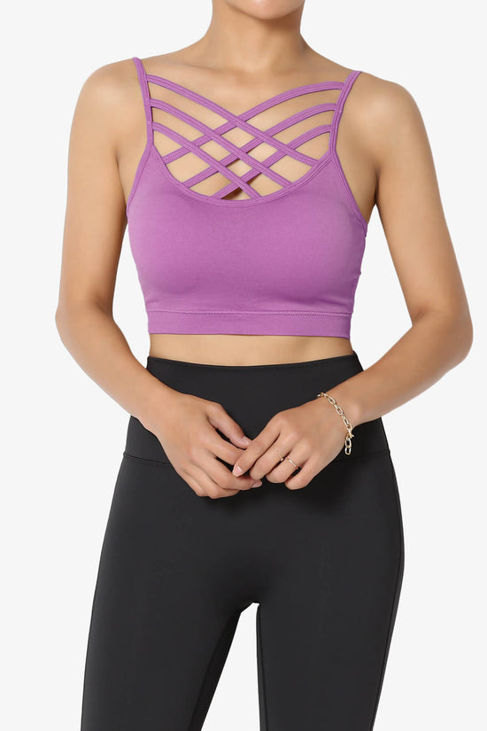 Cally Padded Crisscross Bralette DARK MAUVE_1