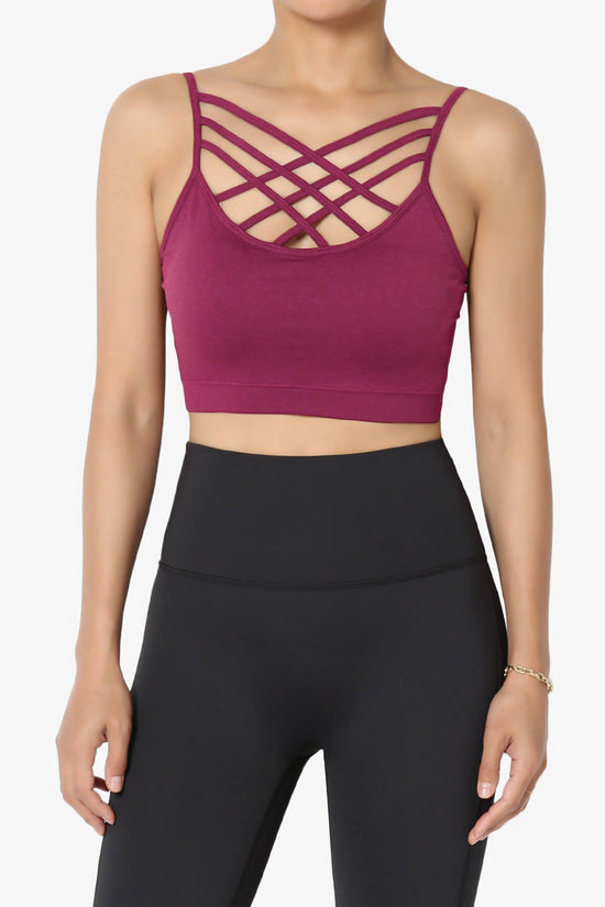 Cally Padded Crisscross Bralette MAGENTA_1