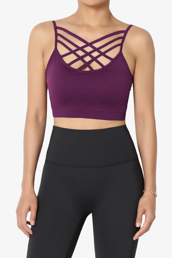Cally Padded Crisscross Bralette PLUM_1