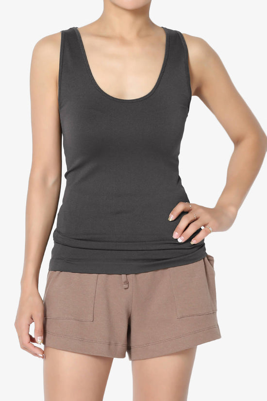 Nisha Scoop Neck Seamless Tank Top ASH GREY_1