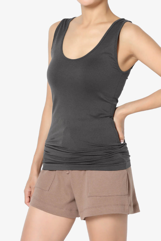 Nisha Scoop Neck Seamless Tank Top ASH GREY_3