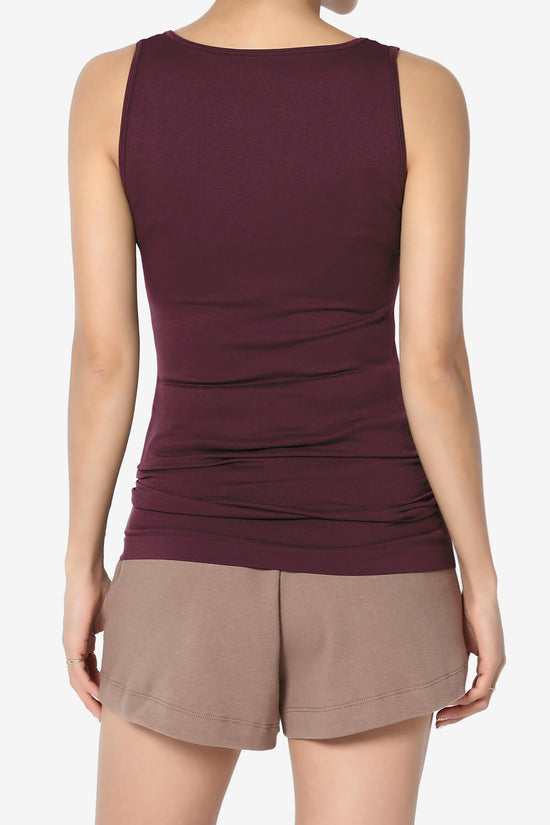 Nisha Scoop Neck Seamless Tank Top DARK BURGUNDY_2