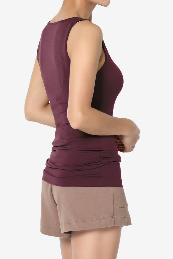 Nisha Scoop Neck Seamless Tank Top DARK BURGUNDY_4