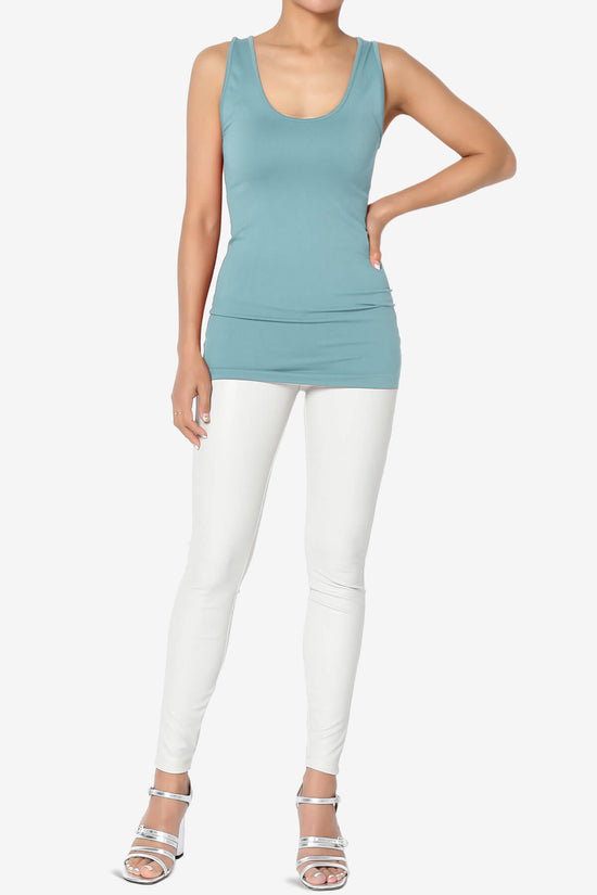 Nisha Scoop Neck Seamless Tank Top DUSTY BLUE_6