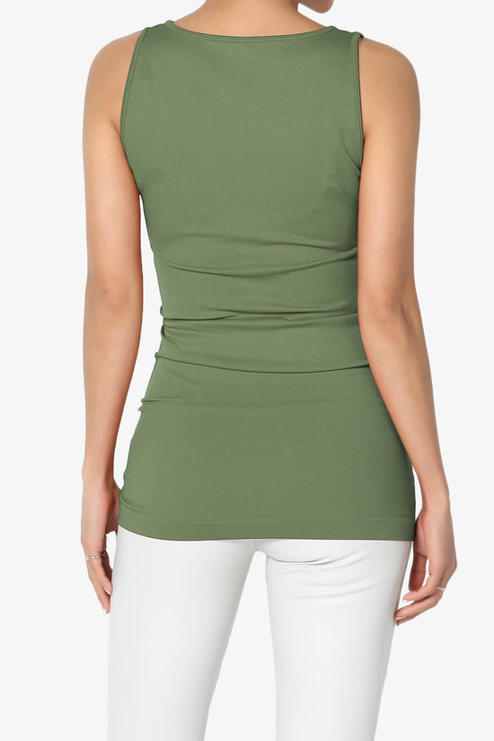 Nisha Scoop Neck Seamless Tank Top DUSTY OLIVE_2