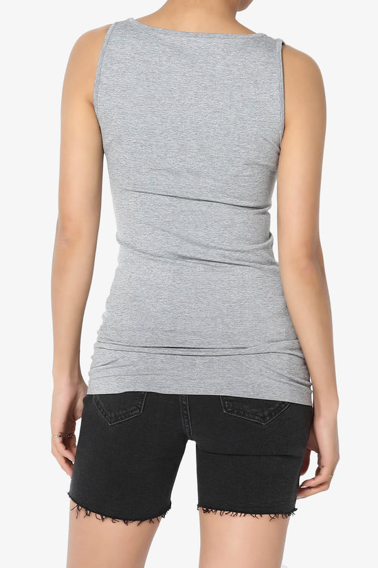 Nisha Scoop Neck Seamless Tank Top HEATHER GREY_2