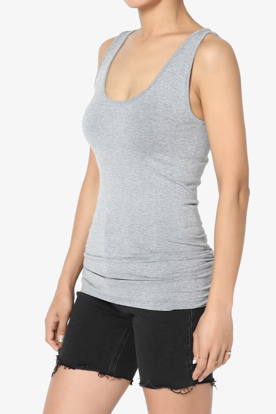 Nisha Scoop Neck Seamless Tank Top HEATHER GREY_3