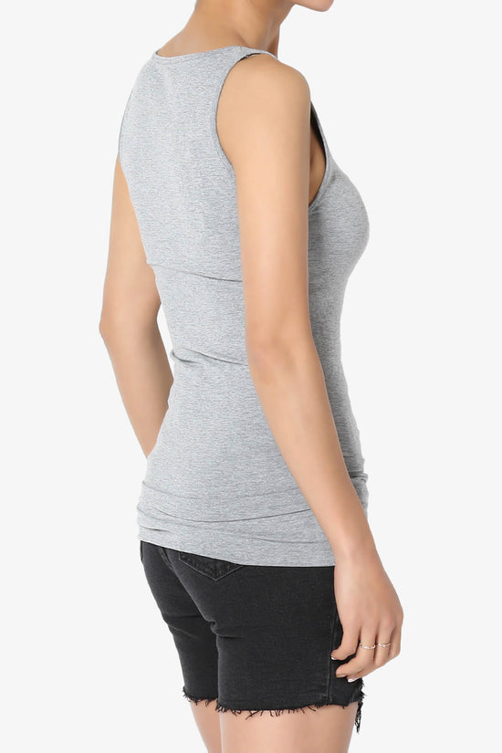 Nisha Scoop Neck Seamless Tank Top HEATHER GREY_4