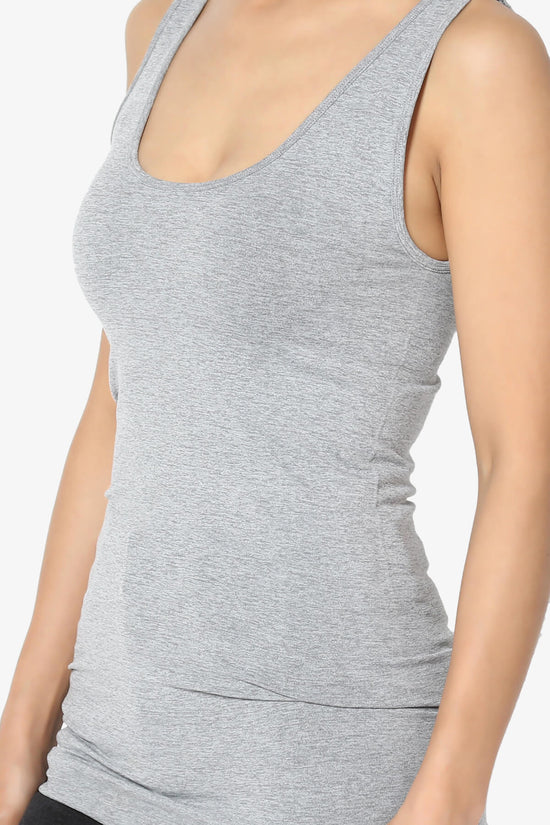 Nisha Scoop Neck Seamless Tank Top HEATHER GREY_5