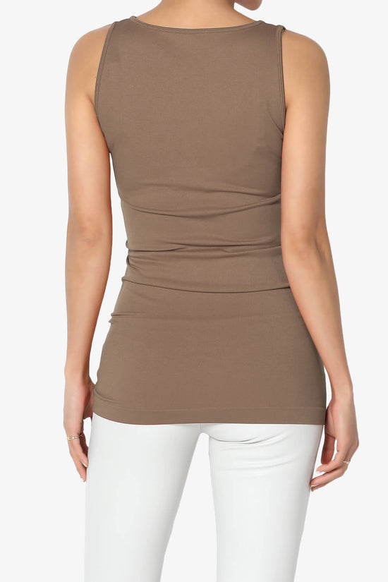 Nisha Scoop Neck Seamless Tank Top MOCHA_2