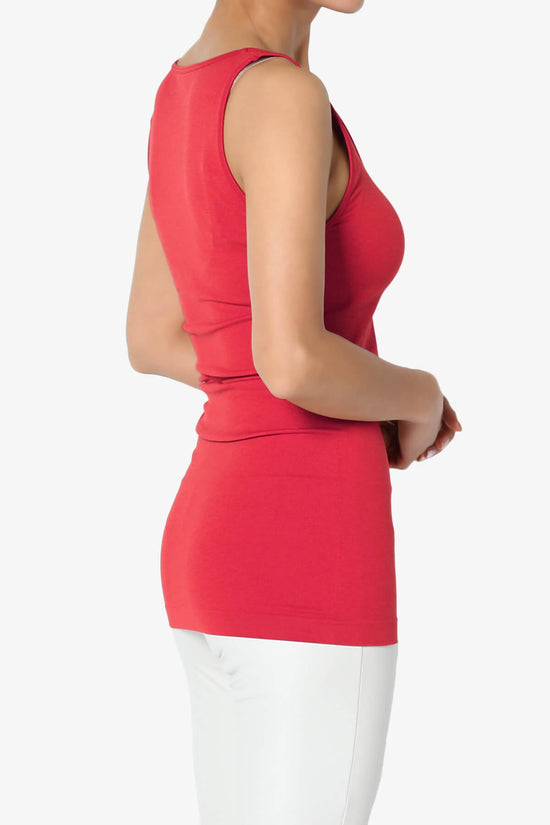 Nisha Scoop Neck Seamless Tank Top RED_4