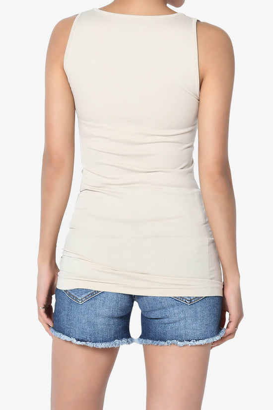 Nisha Scoop Neck Seamless Tank Top SAND BEIGE_2