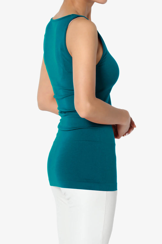 Nisha Scoop Neck Seamless Tank Top TEAL_4