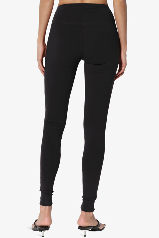 Ansley Cotton Wide Waistband Ankle Leggings PLUS