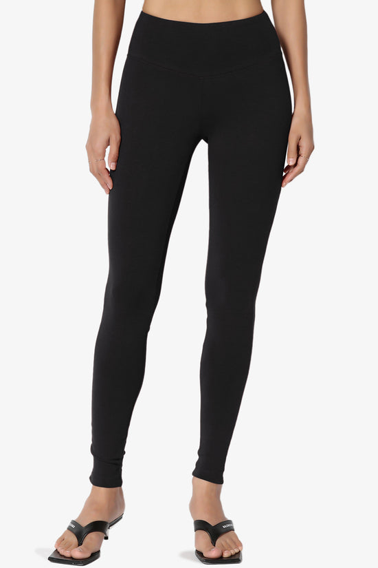 Ansley Cotton Wide Waistband Ankle Leggings PLUS