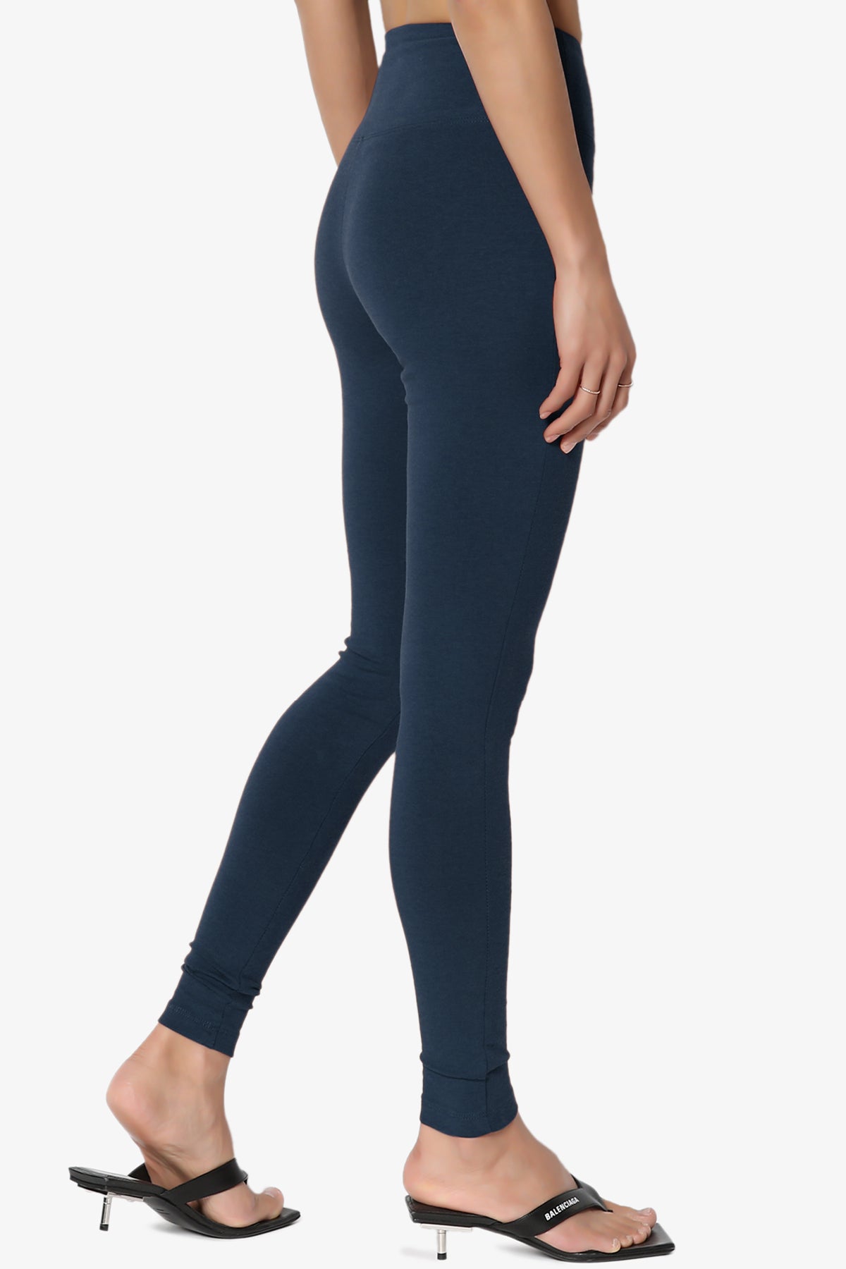 Ansley Cotton Wide Waistband Ankle Leggings PLUS