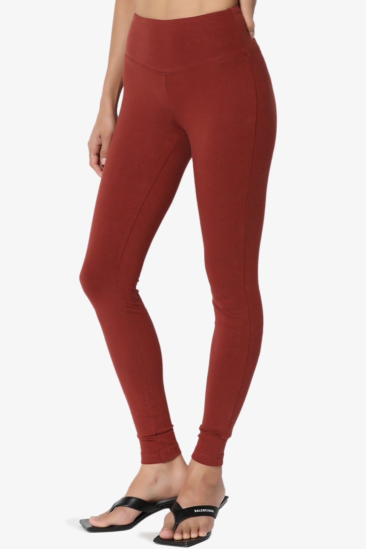 Ansley Cotton Wide Waistband Ankle Leggings PLUS