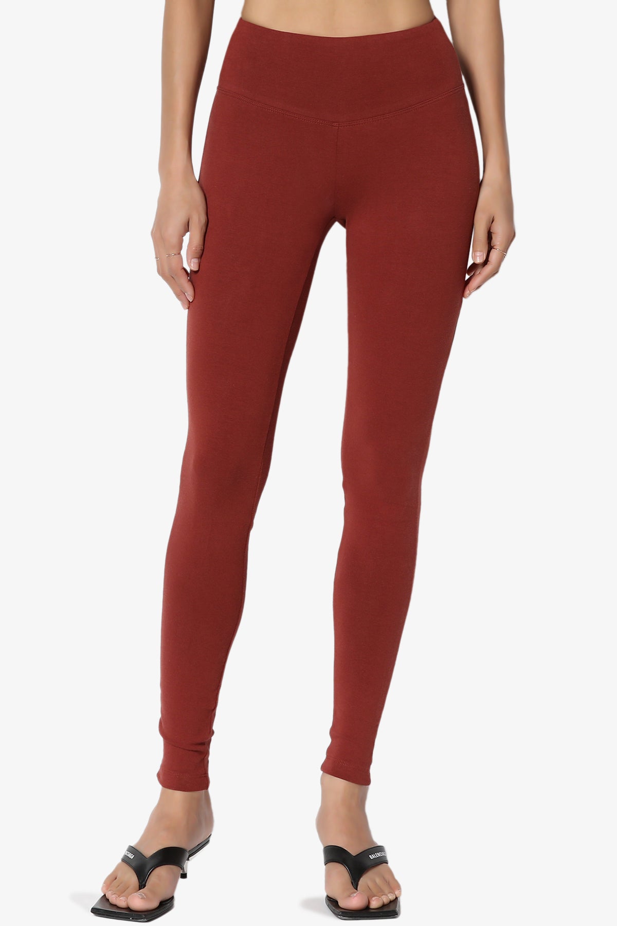 Ansley Cotton Wide Waistband Ankle Leggings PLUS