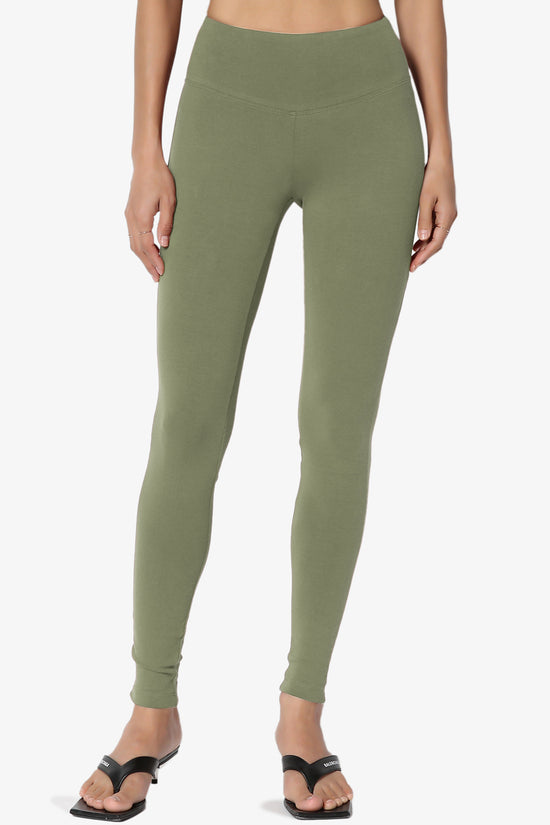 Ansley Cotton Wide Waistband Ankle Leggings PLUS