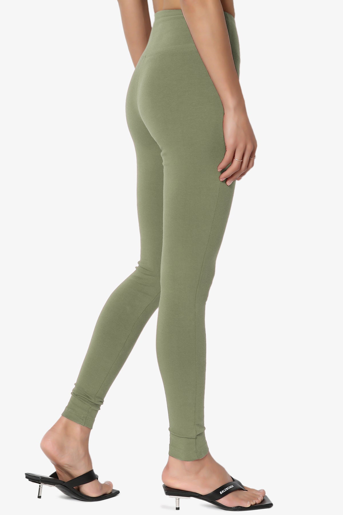 Ansley Cotton Wide Waistband Ankle Leggings PLUS