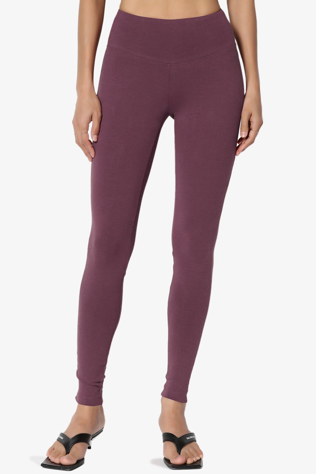 Ansley Cotton Wide Waistband Ankle Leggings PLUS