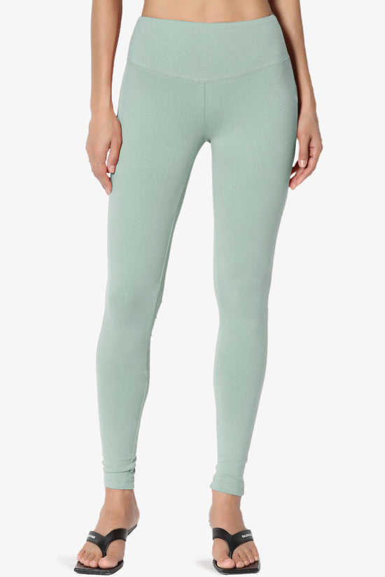 Ansley Cotton Wide Waistband Ankle Leggings PLUS