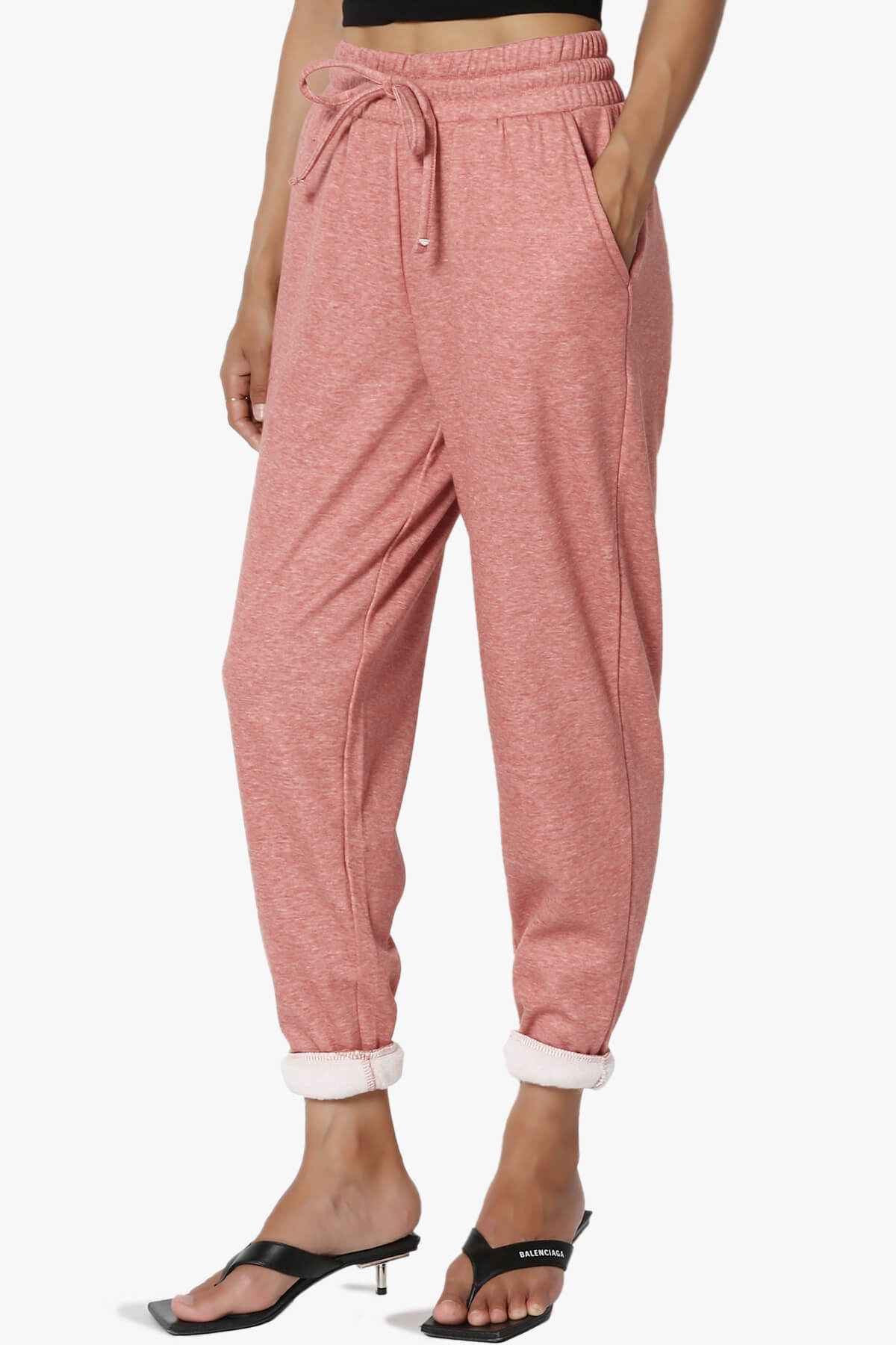 Catcher Melange Fleece Jogger Pants LIGHT ROSE_3