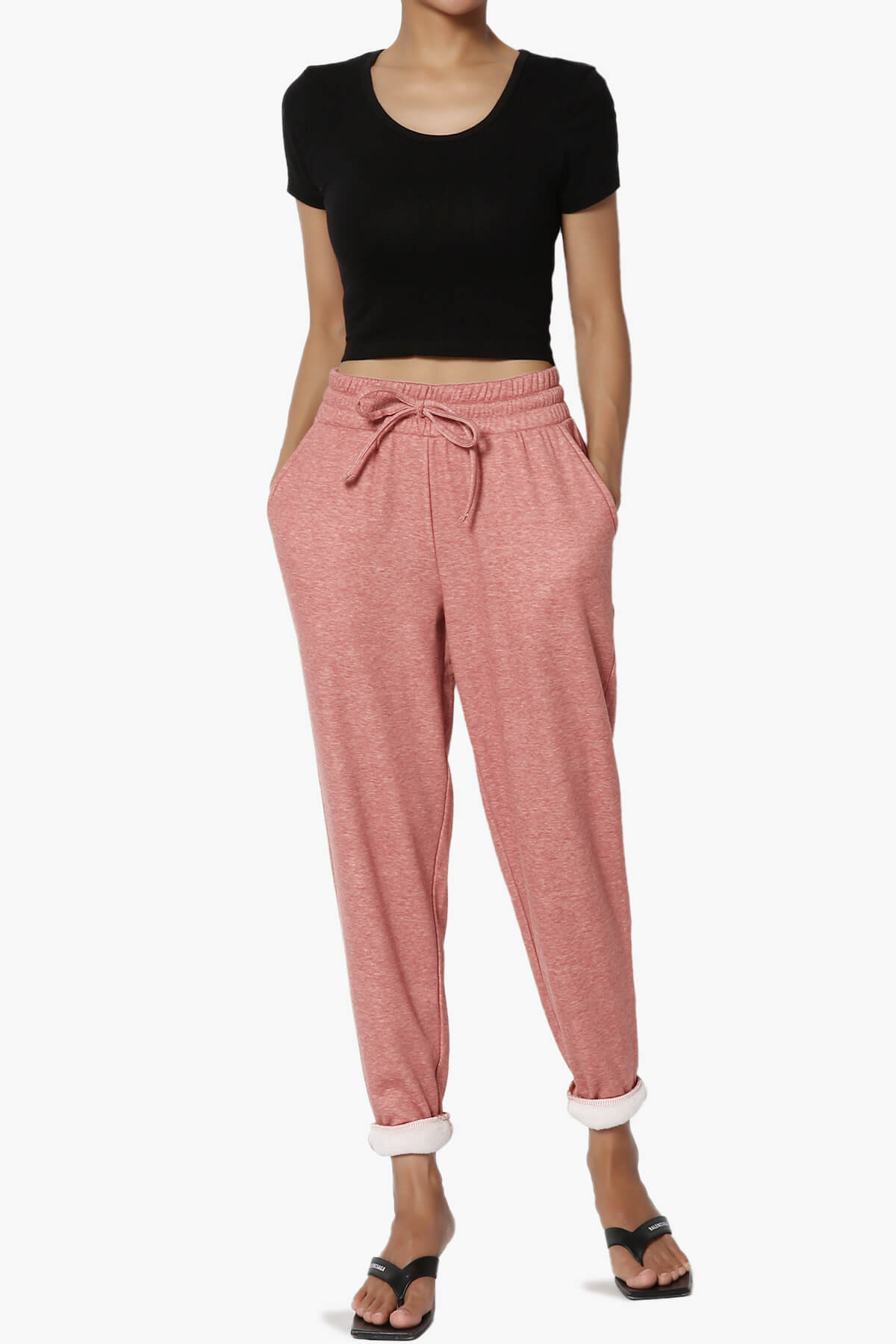Catcher Melange Fleece Jogger Pants LIGHT ROSE_6