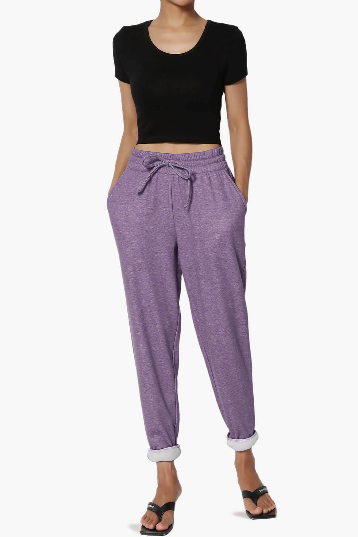 Catcher Melange Fleece Jogger Pants LILAC GREY_6