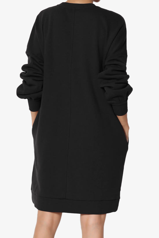 Accie V-Neck Tunic Sweatshirt BLACK_2